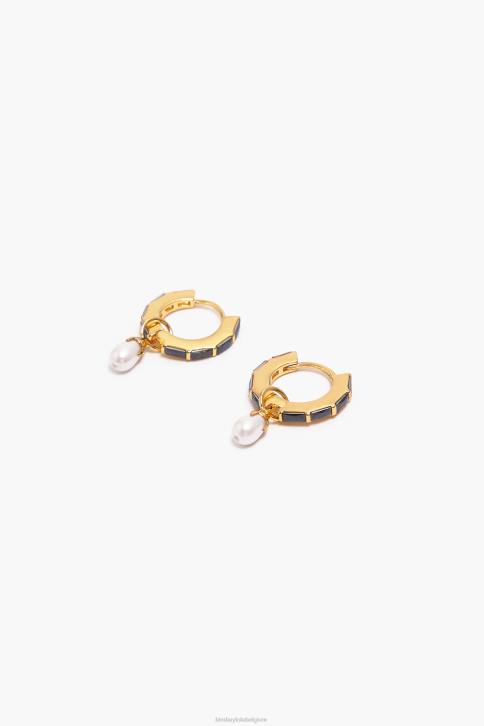 kristallen parel hoepel oorbellen Bimba Y Lola zwart accessoires 4HDL781