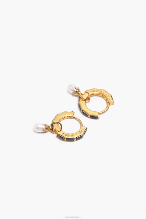kristallen parel hoepel oorbellen Bimba Y Lola zwart accessoires 4HDL781