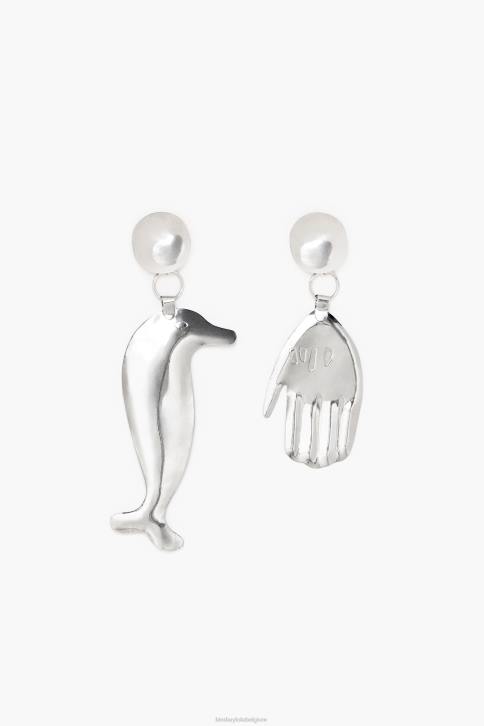 lange dolfijn oorbellen Bimba Y Lola zilver accessoires 4HDL850