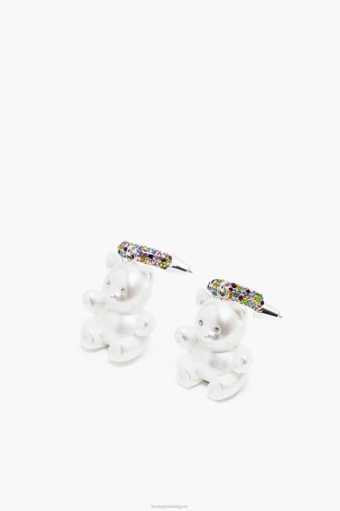 lange hars teddybeer oorbellen Bimba Y Lola parel accessoires 4HDL798
