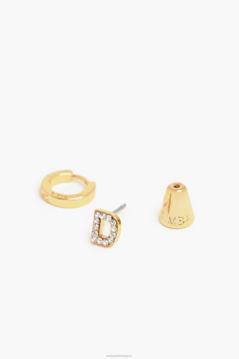 letter mini hoepel oorbellen Bimba Y Lola D accessoires 4HDL840