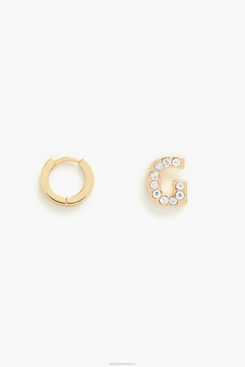 letter mini hoepel oorbellen Bimba Y Lola G accessoires 4HDL1155