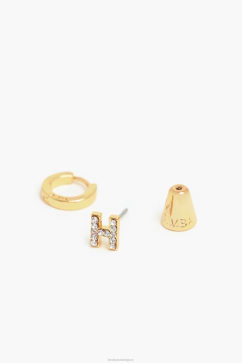 letter mini hoepel oorbellen Bimba Y Lola H accessoires 4HDL1156