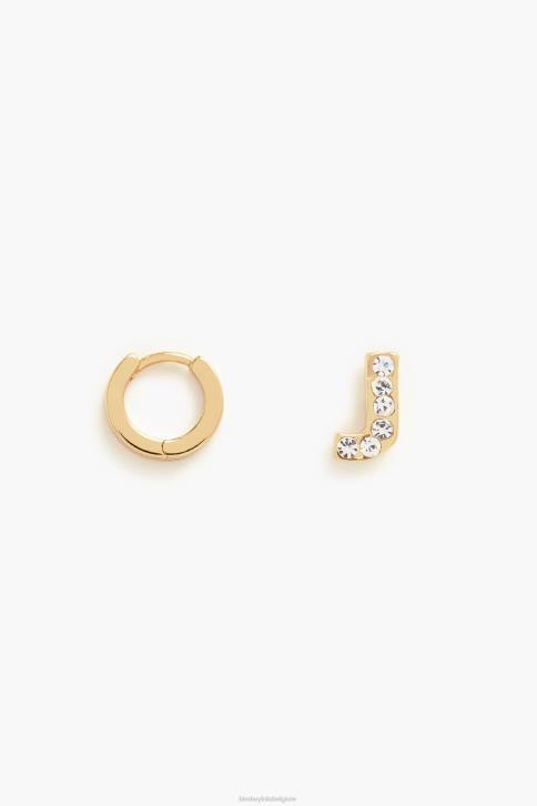 letter mini hoepel oorbellen Bimba Y Lola J accessoires 4HDL1158