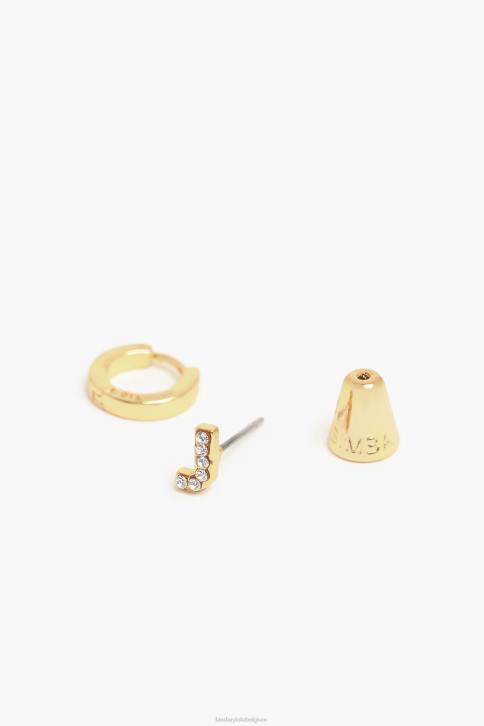 letter mini hoepel oorbellen Bimba Y Lola J accessoires 4HDL1158