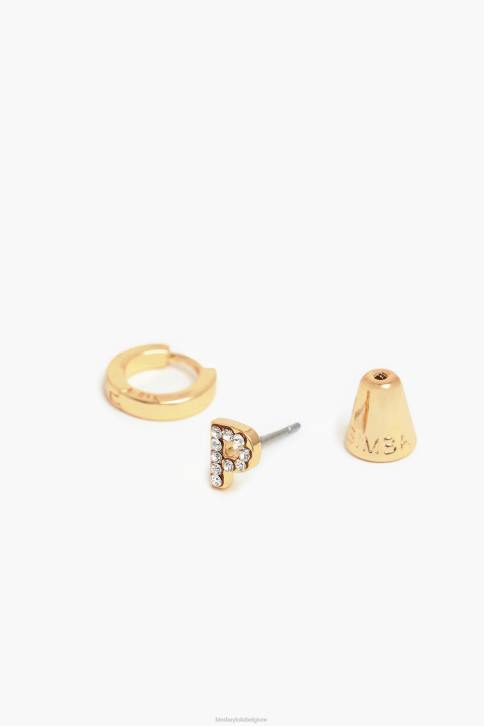 letter mini hoepel oorbellen Bimba Y Lola P accessoires 4HDL1164