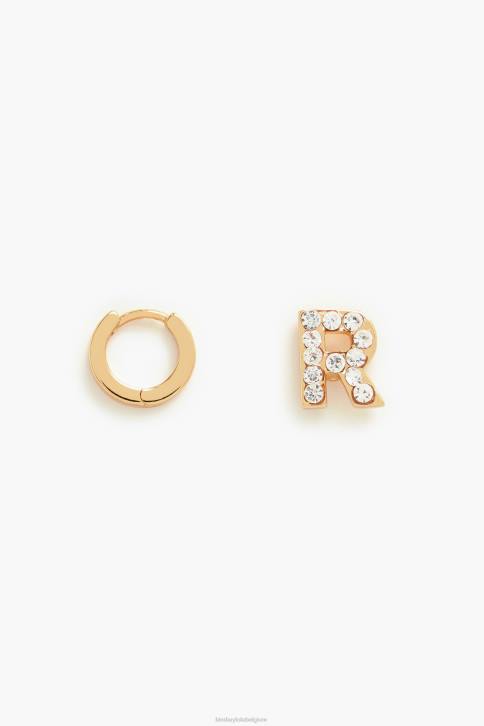 letter mini hoepel oorbellen Bimba Y Lola R accessoires 4HDL1166