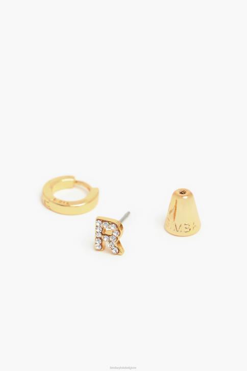 letter mini hoepel oorbellen Bimba Y Lola R accessoires 4HDL1166