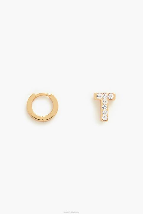 letter mini hoepel oorbellen Bimba Y Lola T accessoires 4HDL1168