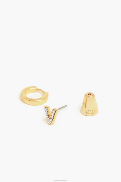 letter mini hoepel oorbellen Bimba Y Lola v accessoires 4HDL1170