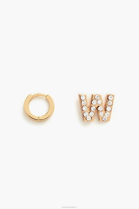 letter mini hoepel oorbellen Bimba Y Lola w accessoires 4HDL1171