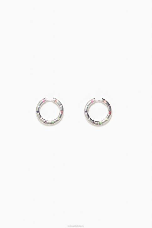 oorbellen met logo Bimba Y Lola donker zilver en veelkleurig accessoires 4HDL717