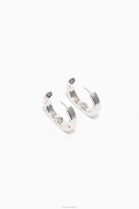 oorbellen met logo Bimba Y Lola donker zilver en veelkleurig accessoires 4HDL717