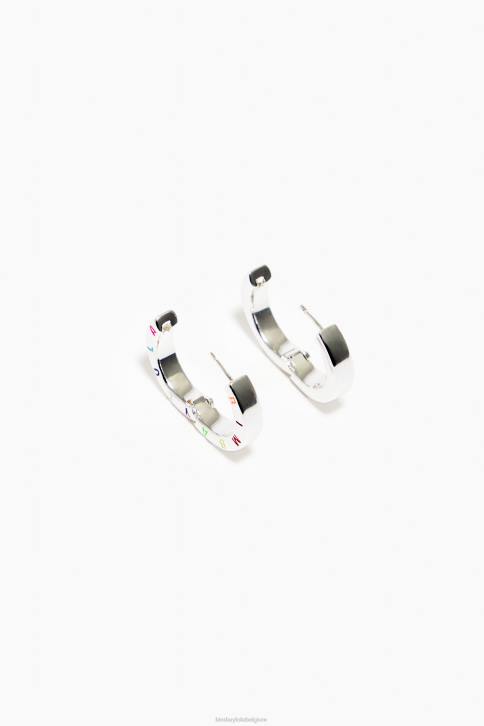 oorbellen met logo Bimba Y Lola zilver en veelkleurig accessoires 4HDL715