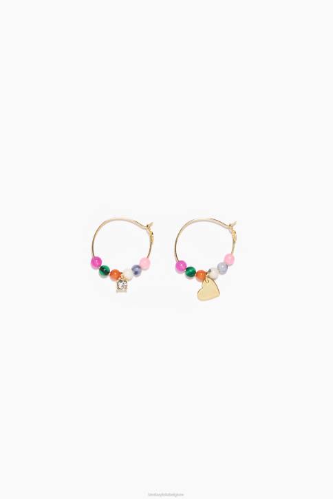 oorringen Bimba Y Lola gouden hart en kristal accessoires 4HDL691