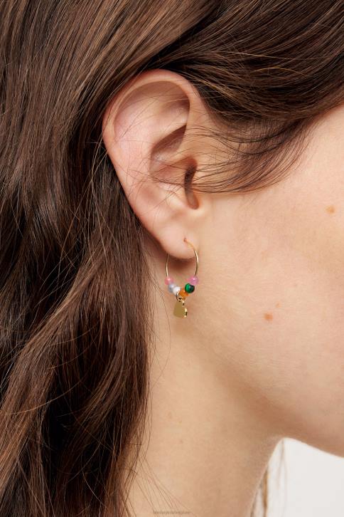 oorringen Bimba Y Lola gouden hart en kristal accessoires 4HDL691
