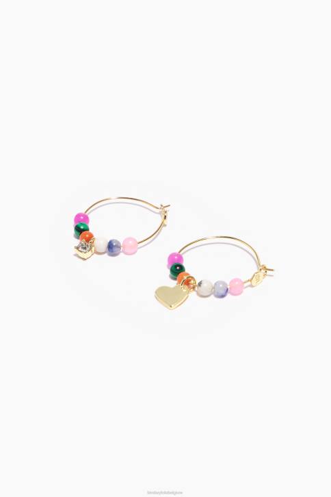 oorringen Bimba Y Lola gouden hart en kristal accessoires 4HDL691