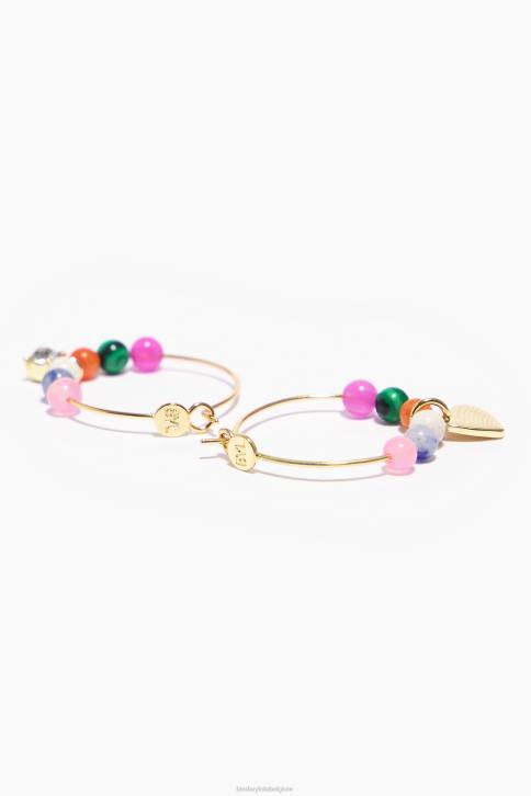 oorringen Bimba Y Lola gouden hart en kristal accessoires 4HDL691