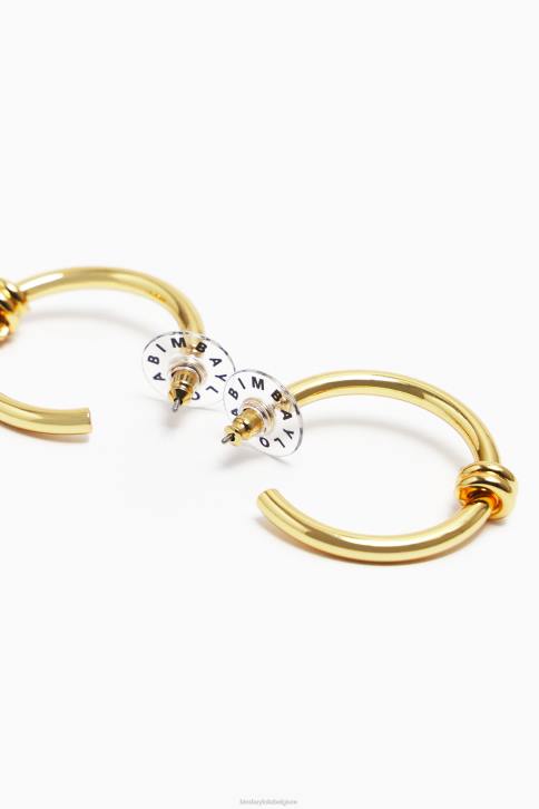 spiraal hoepel oorbellen Bimba Y Lola gouden accessoires 4HDL817