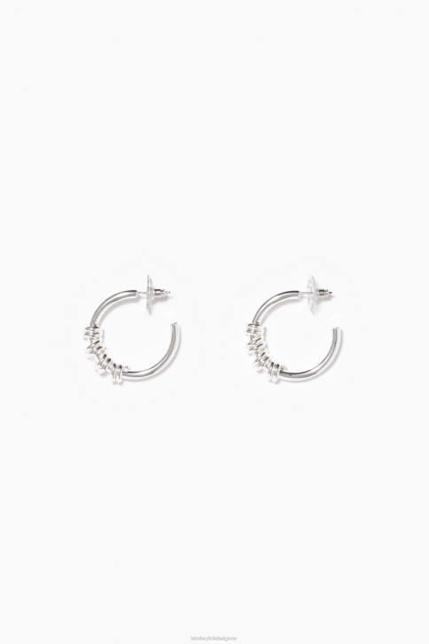 spiraal hoepel oorbellen Bimba Y Lola zilver accessoires 4HDL815