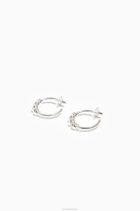 spiraal hoepel oorbellen Bimba Y Lola zilver accessoires 4HDL815