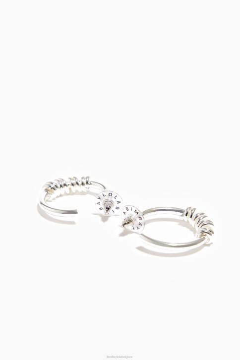 spiraal hoepel oorbellen Bimba Y Lola zilver accessoires 4HDL815