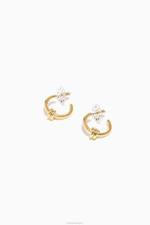 spiraal mini hoepel oorbellen Bimba Y Lola gouden accessoires 4HDL818
