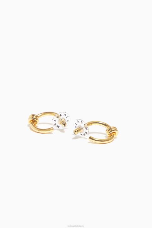 spiraal mini hoepel oorbellen Bimba Y Lola gouden accessoires 4HDL818