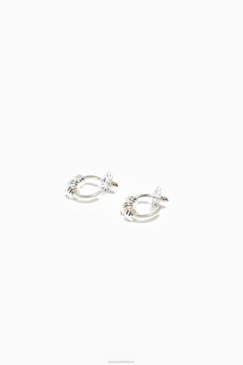 spiraal mini hoepel oorbellen Bimba Y Lola zilver accessoires 4HDL816
