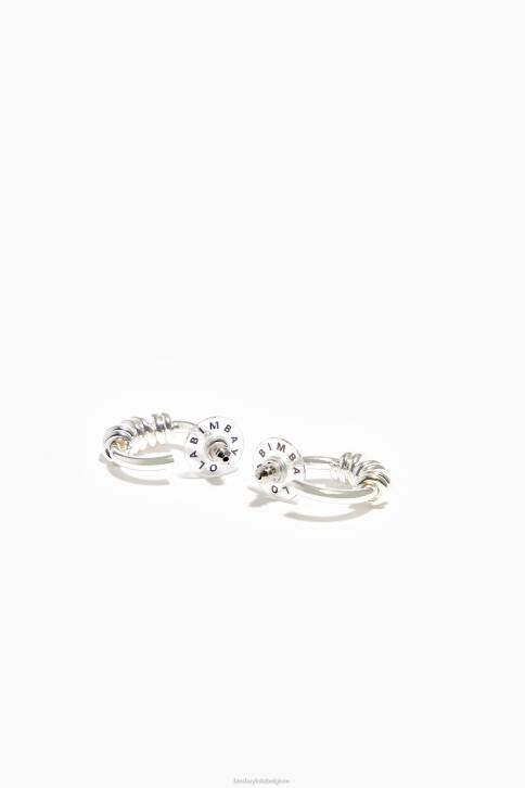 spiraal mini hoepel oorbellen Bimba Y Lola zilver accessoires 4HDL816