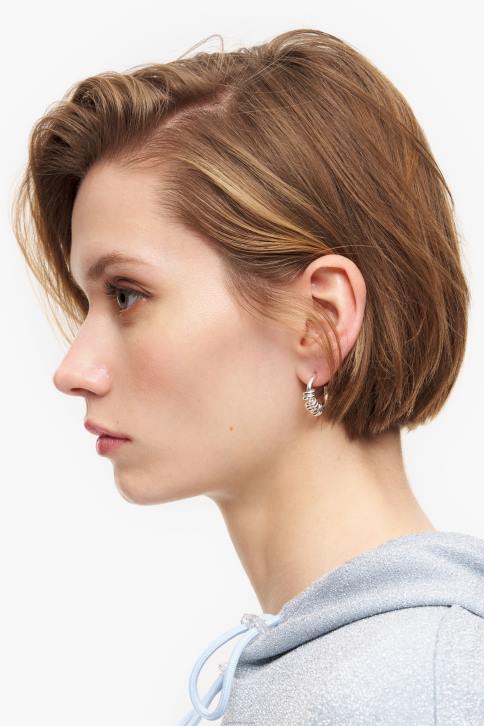 spiraal mini hoepel oorbellen Bimba Y Lola zilver accessoires 4HDL816