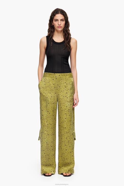 bloemen full print cupro broek Bimba Y Lola khaki kleding 4HDL437