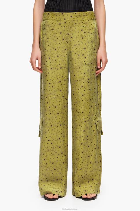 bloemen full print cupro broek Bimba Y Lola khaki kleding 4HDL437