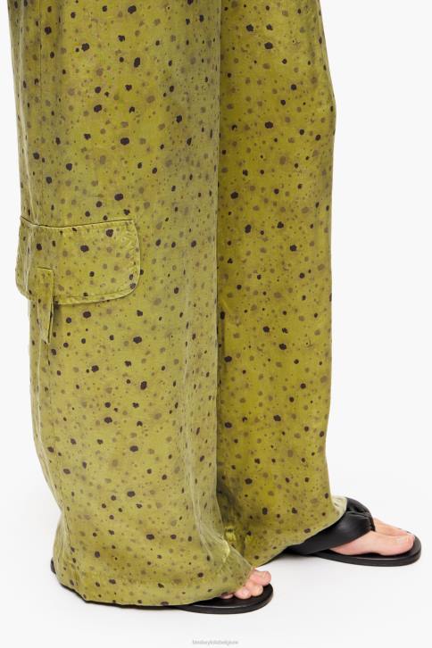 bloemen full print cupro broek Bimba Y Lola khaki kleding 4HDL437