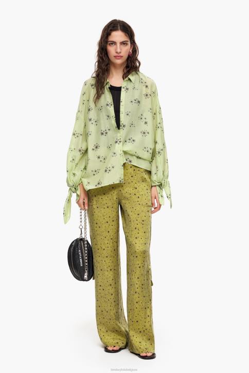 bloemen full print cupro broek Bimba Y Lola khaki kleding 4HDL437