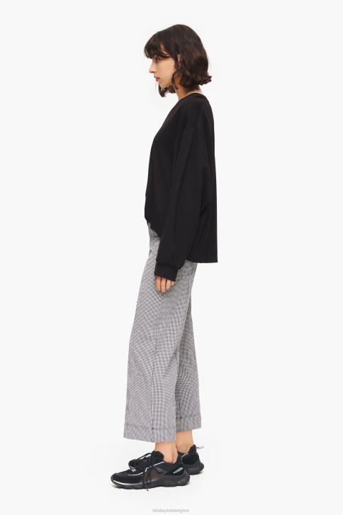 geruite wijd uitlopende broek Bimba Y Lola zwart kleding 4HDL415