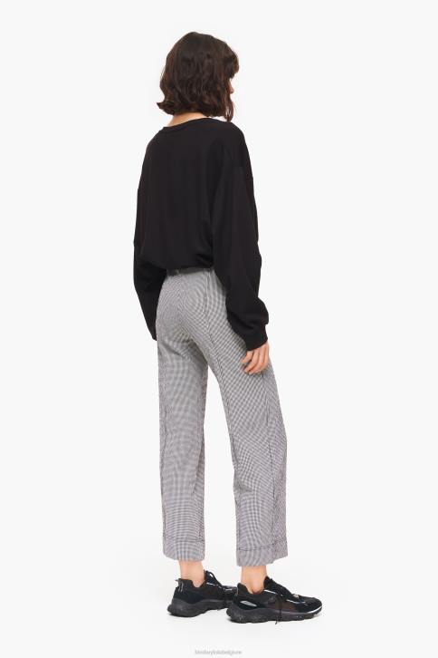 geruite wijd uitlopende broek Bimba Y Lola zwart kleding 4HDL415