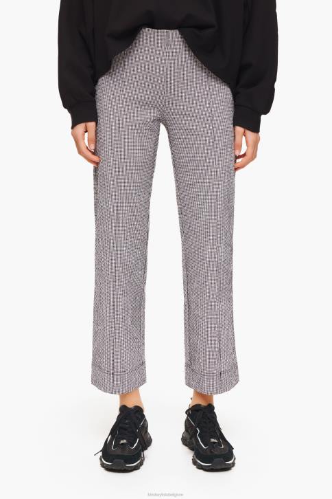 geruite wijd uitlopende broek Bimba Y Lola zwart kleding 4HDL415