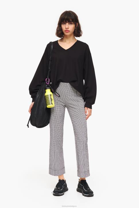 geruite wijd uitlopende broek Bimba Y Lola zwart kleding 4HDL415