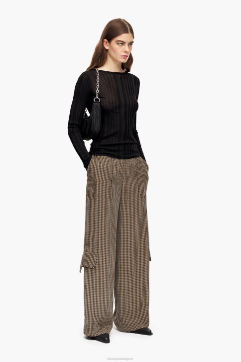 gingham cupro broek Bimba Y Lola zwart en bruin kleding 4HDL438