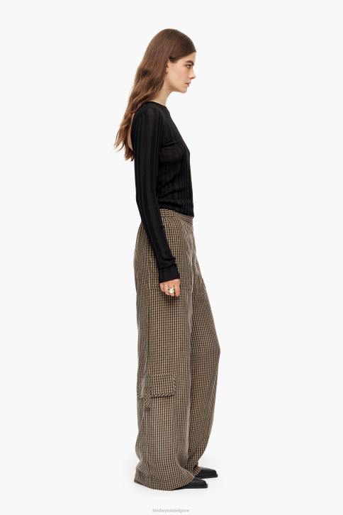 gingham cupro broek Bimba Y Lola zwart en bruin kleding 4HDL438