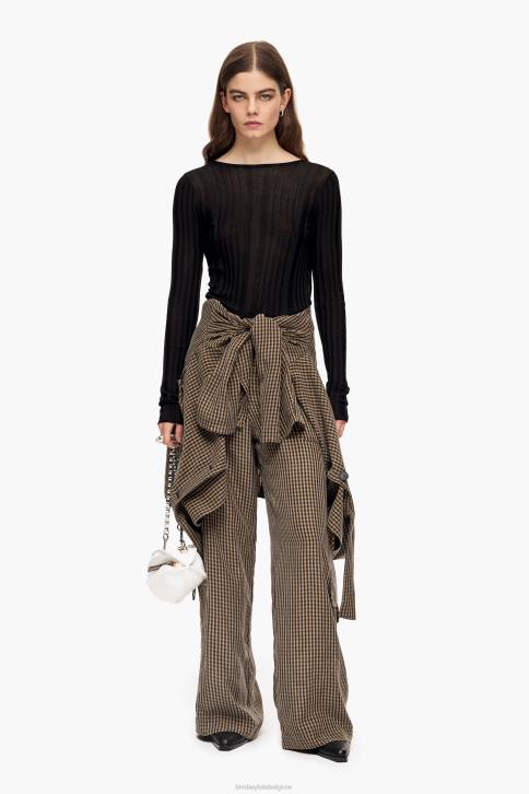 gingham cupro broek Bimba Y Lola zwart en bruin kleding 4HDL438