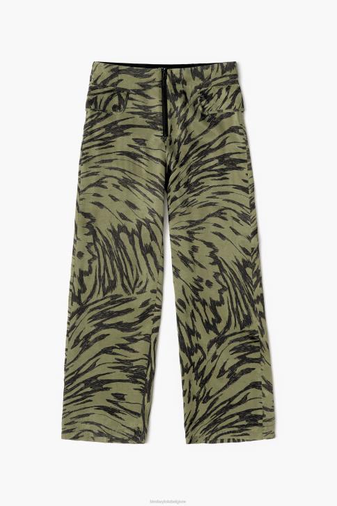 kaki vlindervleugel tweekleurige broek Bimba Y Lola stromend kleding 4HDL402