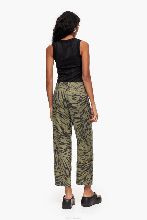 kaki vlindervleugel tweekleurige broek Bimba Y Lola stromend kleding 4HDL402
