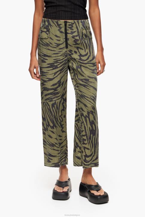 kaki vlindervleugel tweekleurige broek Bimba Y Lola stromend kleding 4HDL402