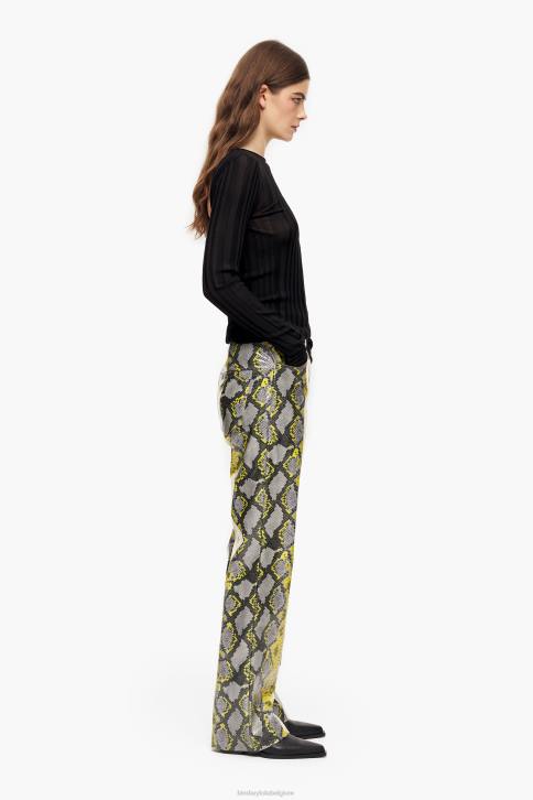 rechte broek met pythonprint Bimba Y Lola geel kleding 4HDL434