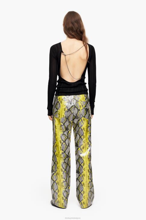 rechte broek met pythonprint Bimba Y Lola geel kleding 4HDL434