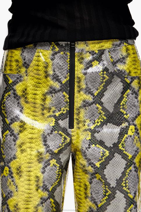 rechte broek met pythonprint Bimba Y Lola geel kleding 4HDL434