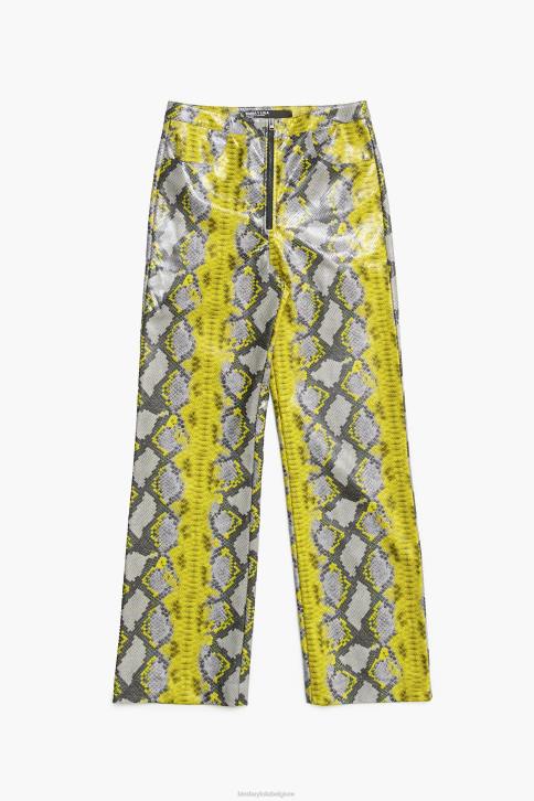 rechte broek met pythonprint Bimba Y Lola geel kleding 4HDL434