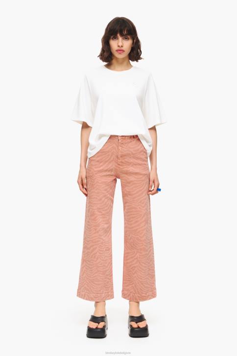 culotte - jeans met hoge taille en tijgerprint Bimba Y Lola abrikoos kleding 4HDL440
